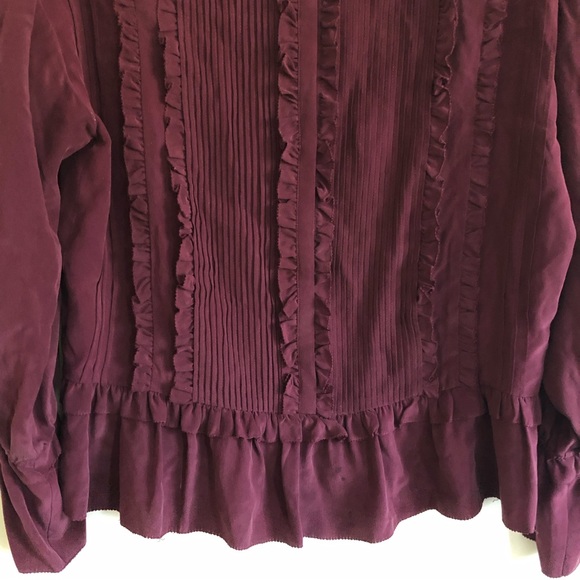 Ulla Johnson Blouse Silk Ruffle Pintuck Nadja US 2 NWT - Picture 5 of 11